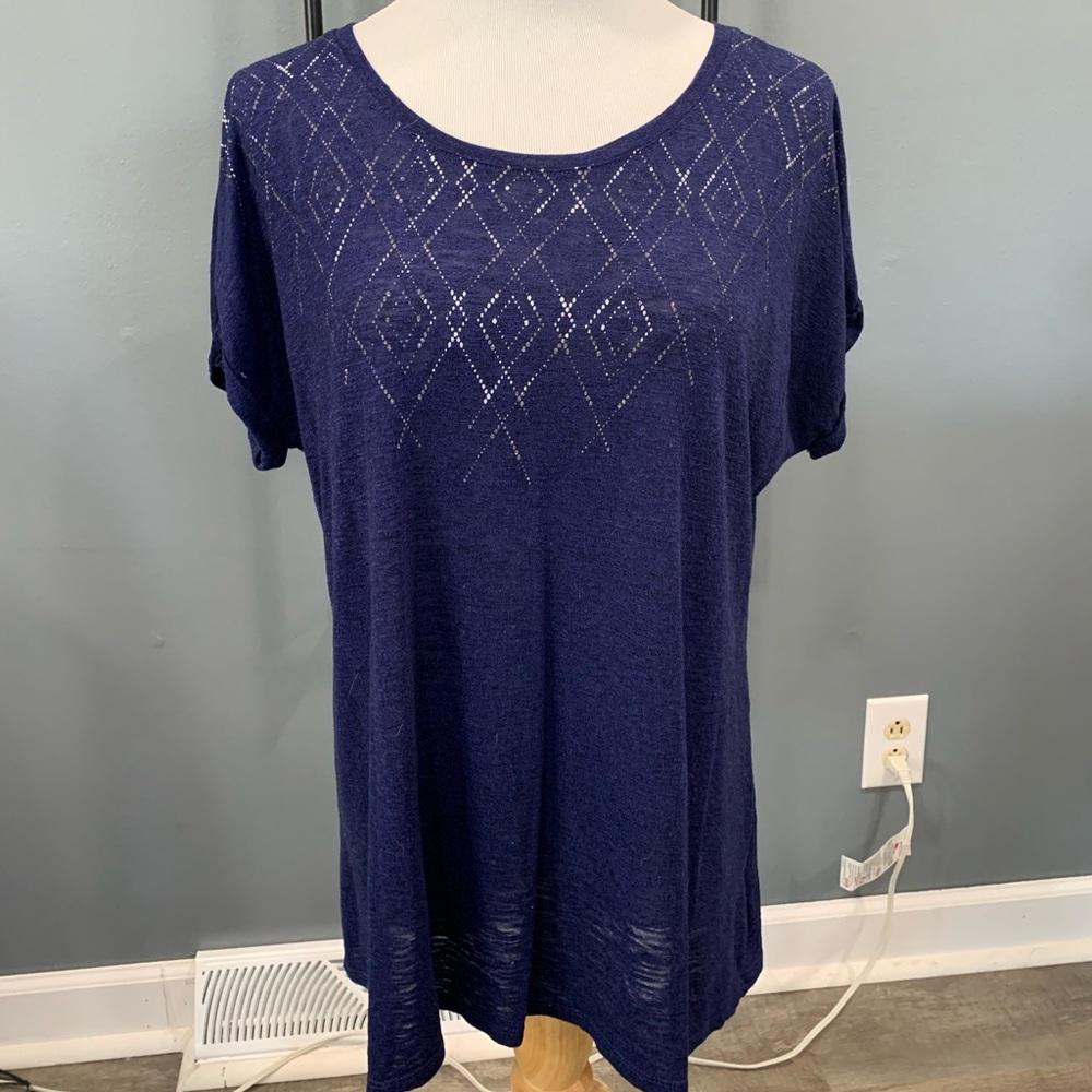 Blue short sleeve crew neck